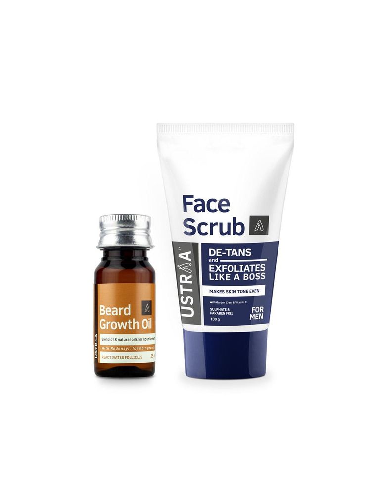 Ustraa Beard Growth Oil & Face Scrub- De Tan-picture-1